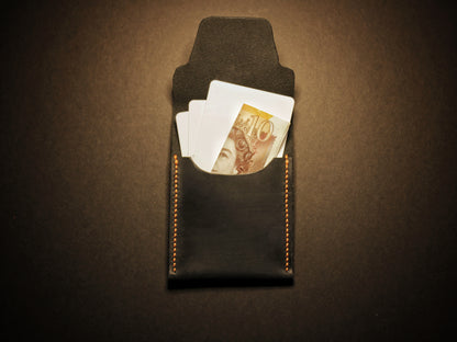 Black Pup (Orange Stitch) - Minimalist EDC Wallet
