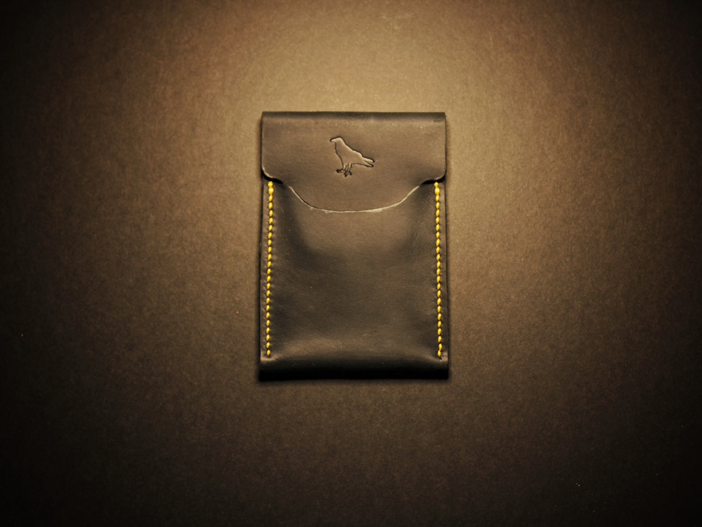 Black Pup (Yellow Stitch) - Minimalist EDC Wallet