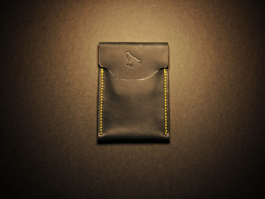Black Pup (Yellow Stitch) - Minimalist EDC Wallet