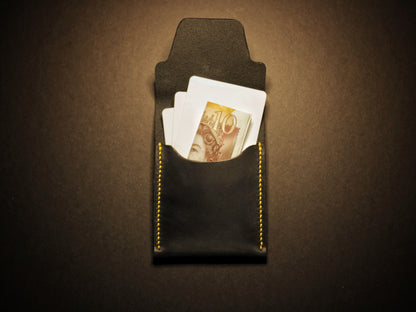 Black Pup (Yellow Stitch) - Minimalist EDC Wallet