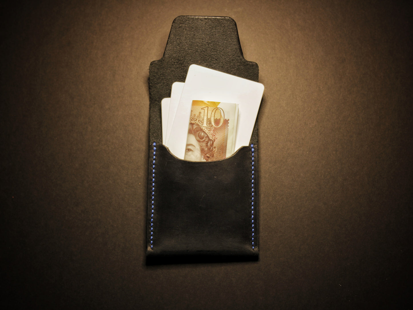 Black Pup (Blue Stitch) - Minimalist EDC Wallet