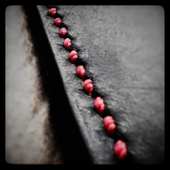 The Pup Onyx (Red Stitch) - Handmade Minimalist EDC Wallet