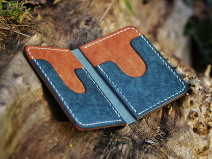 Swarm - Leather Bifold Wallet - Blue & Orange