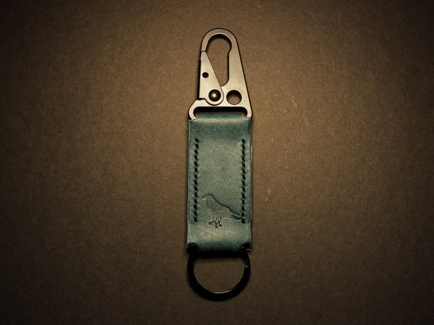 Tactical EDC Leather Keyring - BLUE