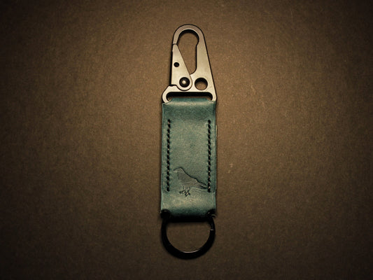 Tactical EDC Leather Keyring - BLUE