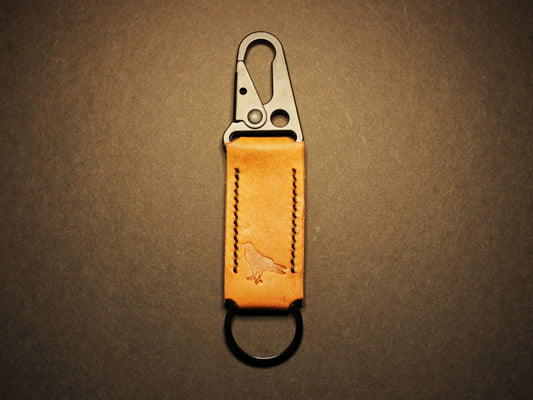 Tactical EDC Leather Keyring - ORANGE